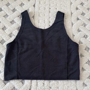 Lululemon Black Ribbed Tank Crop Top